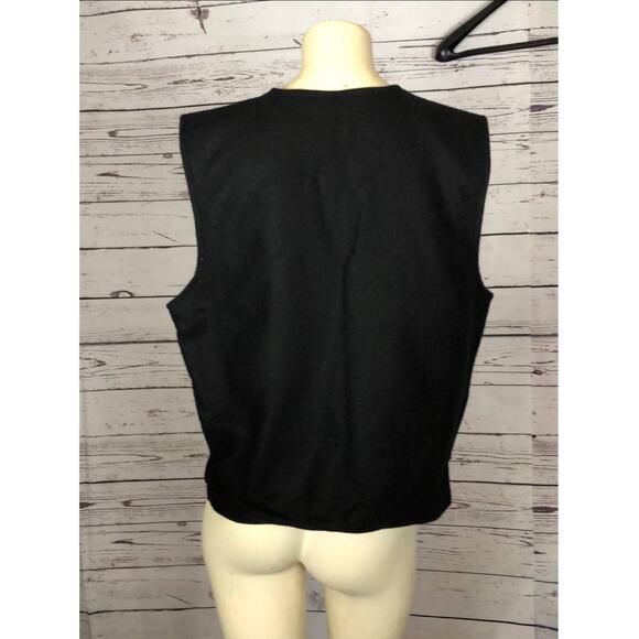 VINTAGE Handmade 100% Wool Made In Napal Vest black & wine size medium - Picture 8 of 16